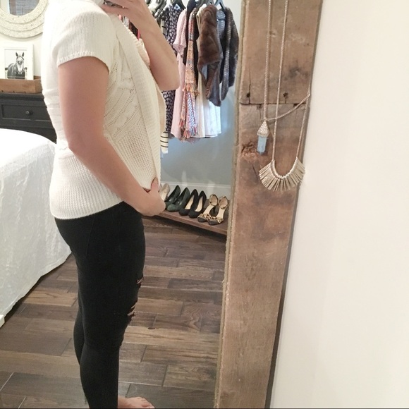 Express medium cream cotton thick cardigan - Picture 3 of 6